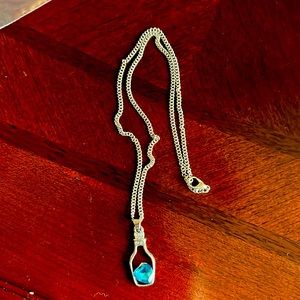 Wine bottle sterling silver necklace